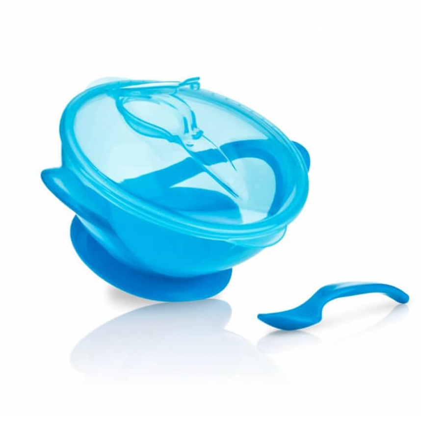 Tigela Nuby Com Ventosa E Colher Easy Go Azul Tigela Nuby Com Ventosa E Colher Easy Go Azul