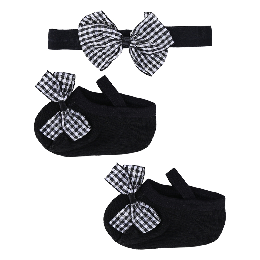 Kit Rikam Baby Faixa Para Cabelo + Par De Meias Floral Menina