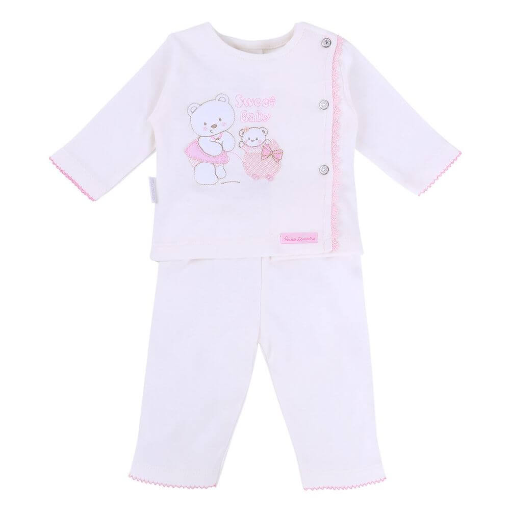 Conjunto Pagão Puro Carinho Ursinha Blusa + Body + Mijão Menina