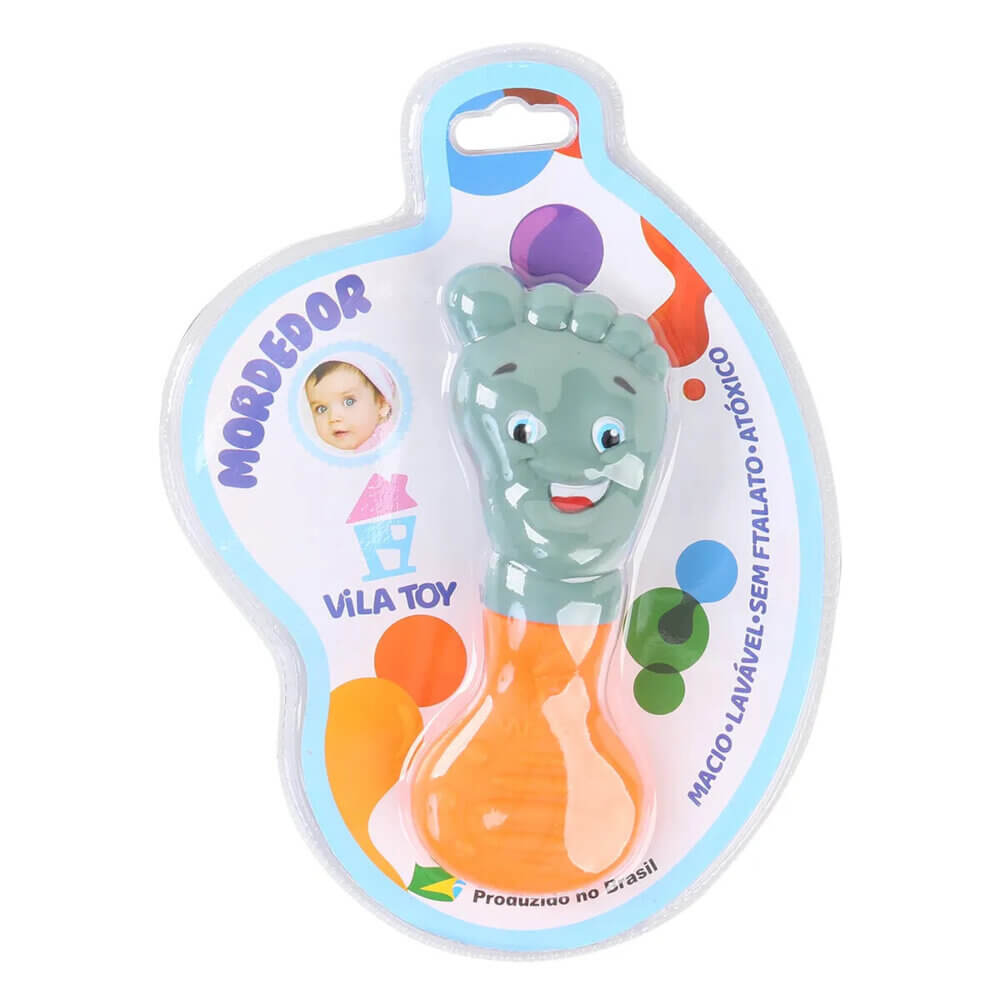 Mordedor Vila Toy Pezinho Azul E Laranja Mordedor Vila Toy Pezinho Azul E Laranja