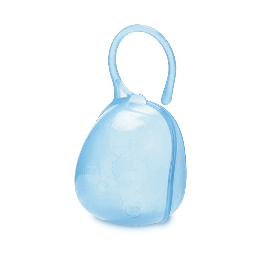 Porta Chupetas Adoleta Urso Translúcida Com Alça Robusta Azul Porta Chupetas Adoleta Urso Translúcida Com Alça Robusta Azul