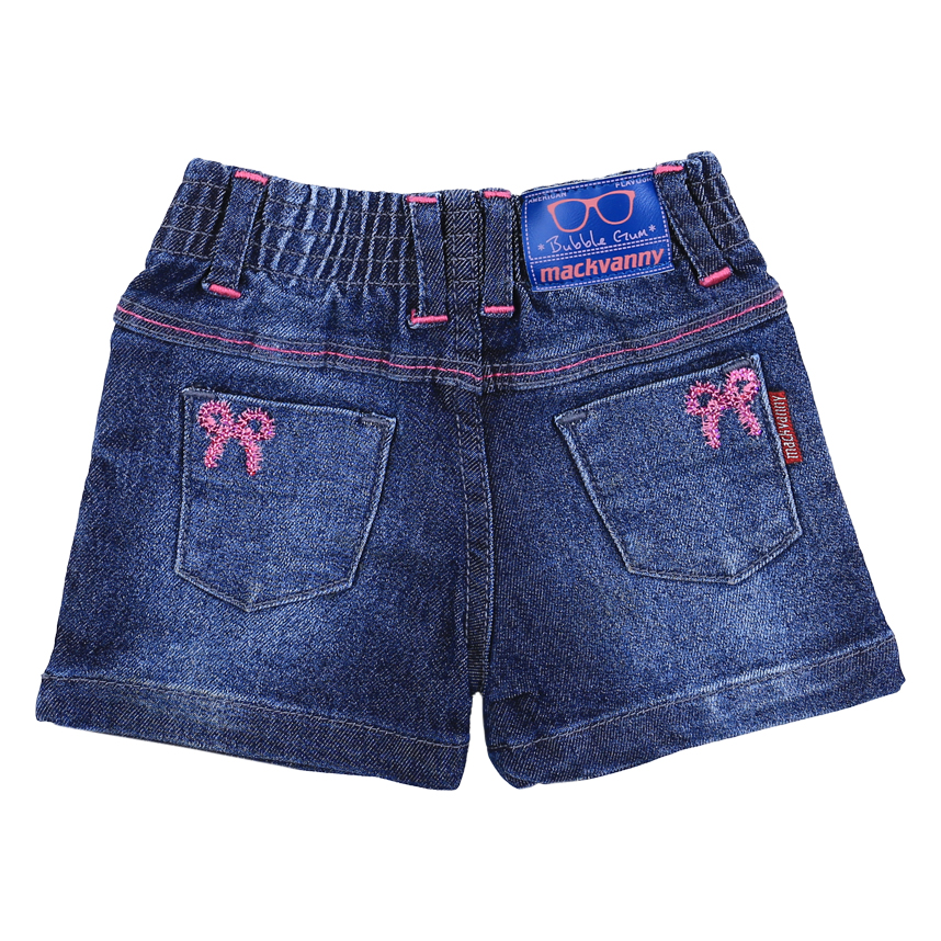 Short Jeans Mackvanny Com Bordado Lacinho Bebê