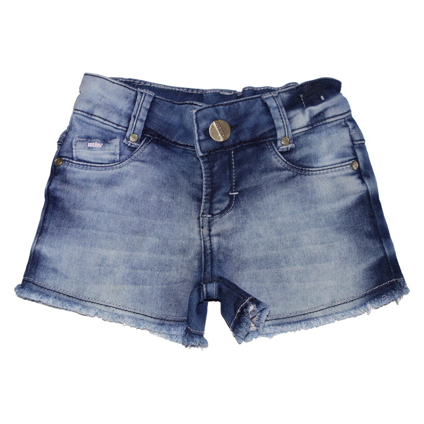 Short Jeans Mackvanny Com Barra Desfiada Infantil