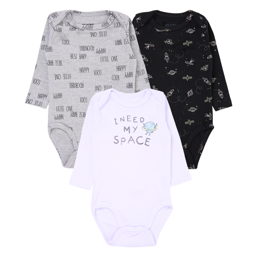 Kit Body Manga longa Fakini 03 Peças Em Suedine Space