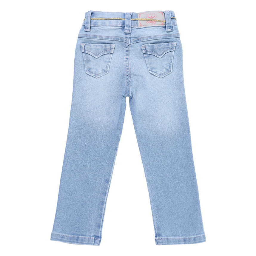 Calça Jeans Color Mini Com Detalhe Dourado Infantil Calça Jeans Color Mini Com Detalhe Dourado Infantil