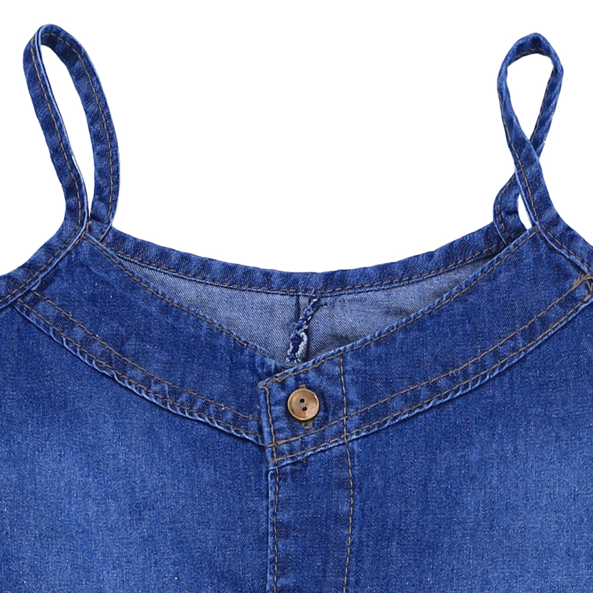 Vestido Jeans Pami Com Babado na Barra Vestido Jeans Pami Com Babado na Barra