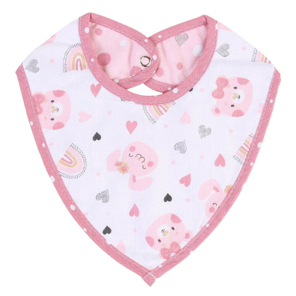 Babador Bandana Baby Gijo Cute Animals Menina 02 Peças Babador Bandana Baby Gijo Cute Animals Menina 02 Peças