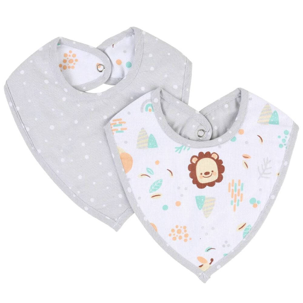 Babador Bandana Baby Gijo Cute Animals Neutro 02 Peças