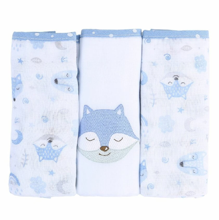 Fralda Baby Gijo Com 03 Unidades 70x68 Cute Animals Menino