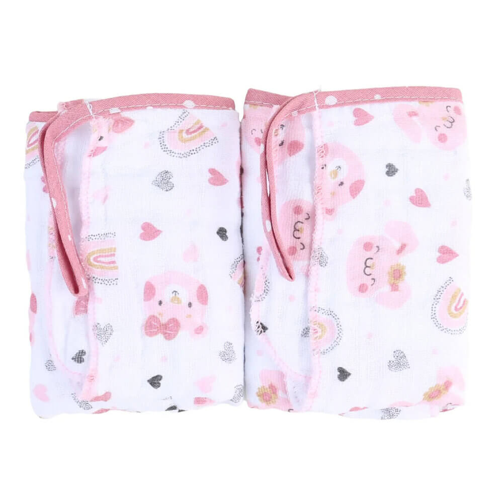 Pano de Boca Baby Gijo 02 Peças Cute Animals Menina Pano de Boca Baby Gijo 02 Peças Cute Animals Menina