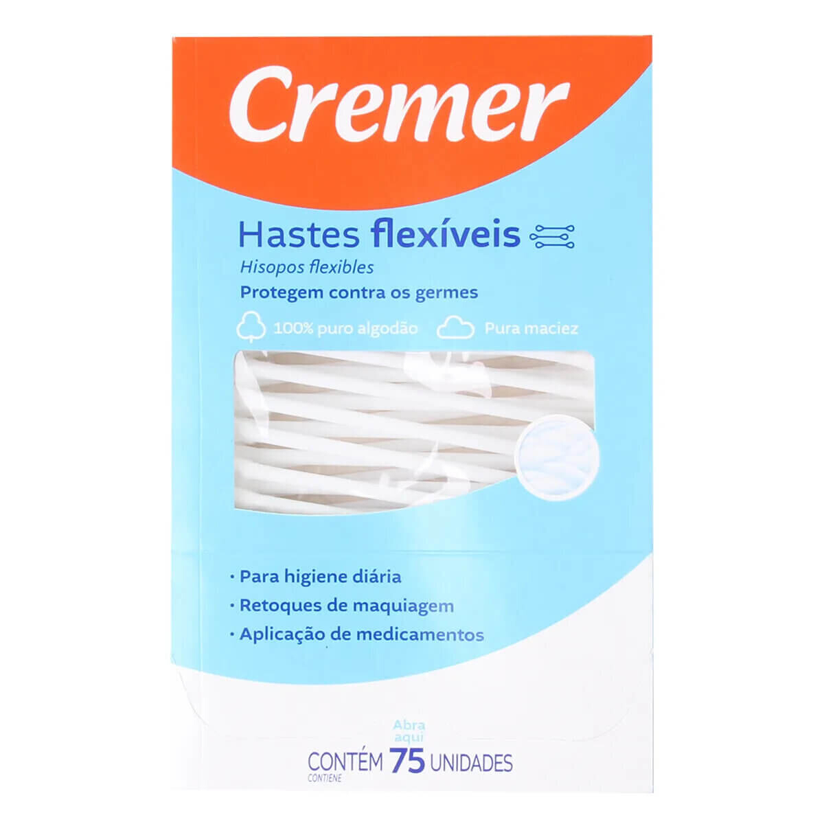 Hastes Flexíveis Cremer Com 75 Unidades Em Algodão