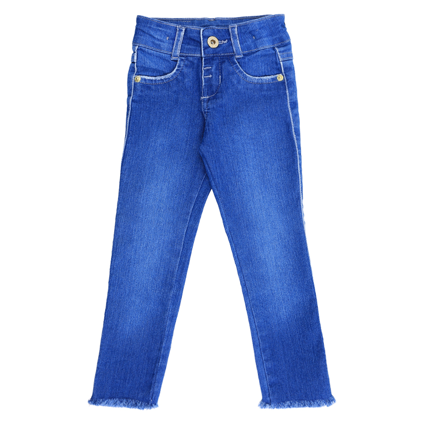 Calça Jeans Infantil Color Mini Lycra Bolso Frontal