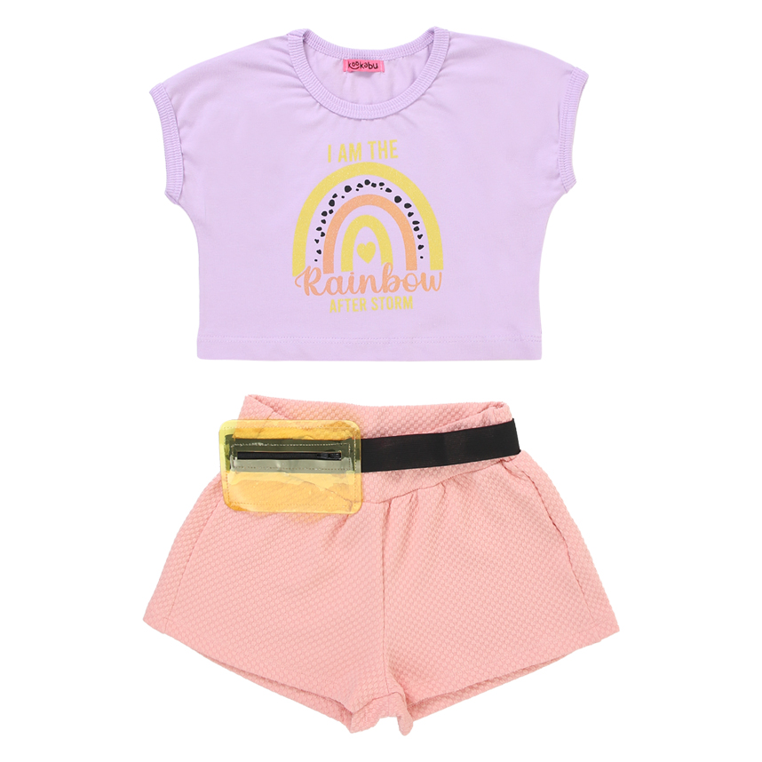 Conjunto Infantil Kookabu Blusa Estampada + Saia Com Pochete Conjunto Infantil Kookabu Blusa Estampada + Saia Com Pochete