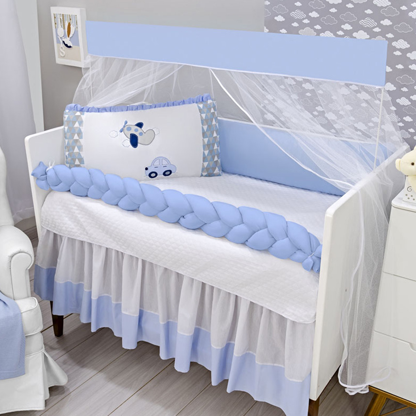 Kit Berço Micro Trança Balu Baby Transporte - 10 Peças