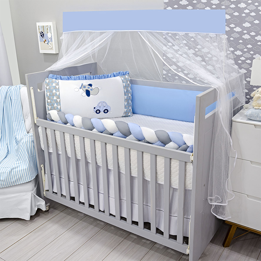 Kit Berço Micro Trança Balu Baby Transporte - 10 Peças