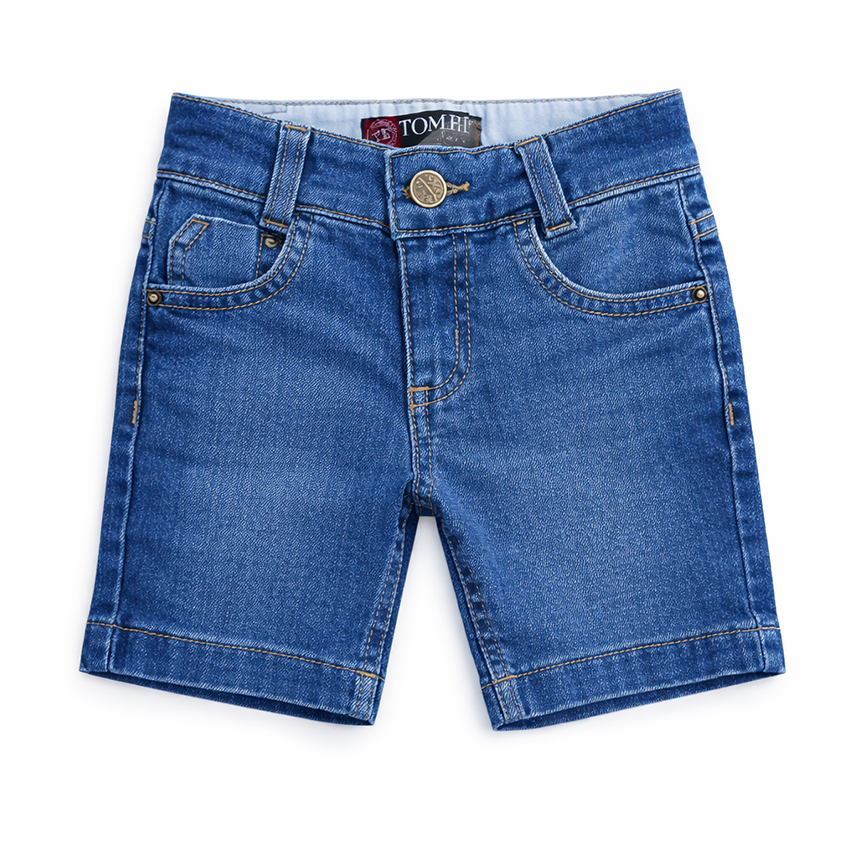 Bermuda Jeans Infantil Tom Ery Lavagem Used Com Bolso Frontal