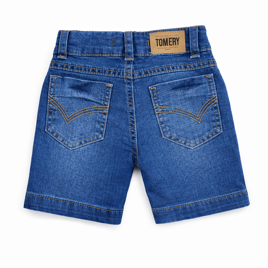 Bermuda Jeans Infantil Tom Ery Lavagem Used Com Bolso Frontal