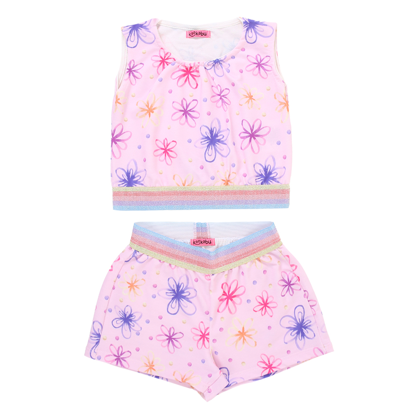 Conjunto Infantil Kookabu Blusa Estampa Floral + Shorts