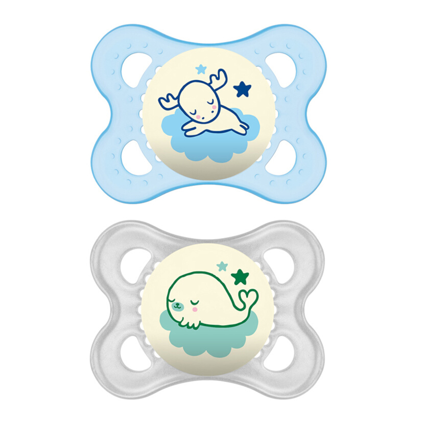 Kit Chupeta Bebê Mam Original Night Tamanho 01 - 02 Unidades