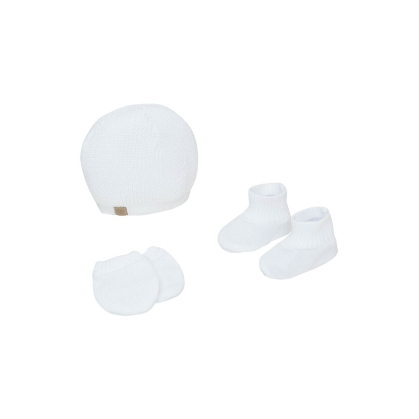 Kit Enxoval Fofinho Tricô Liso - 03 Peças