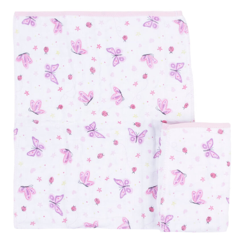 Kit Pano De Boca Gijo Soft Estampa Borboleta - 02 Peças