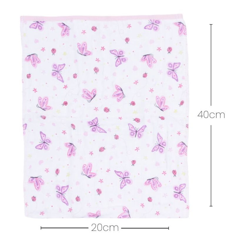 Kit Pano De Boca Gijo Soft Estampa Borboleta - 02 Peças