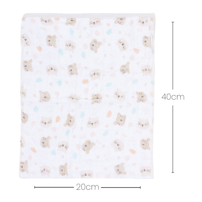 Kit Pano De Boca Gijo Soft Estampa Urso - 02 Peças