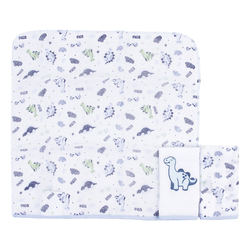 Kit Pano De Boca Gijo Borbado Dinossauro - 03 Peças