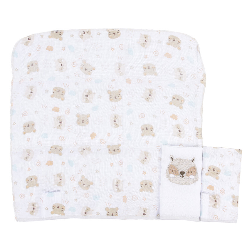 Kit Pano De Boca Gijo Borbado Urso - 03 Peças