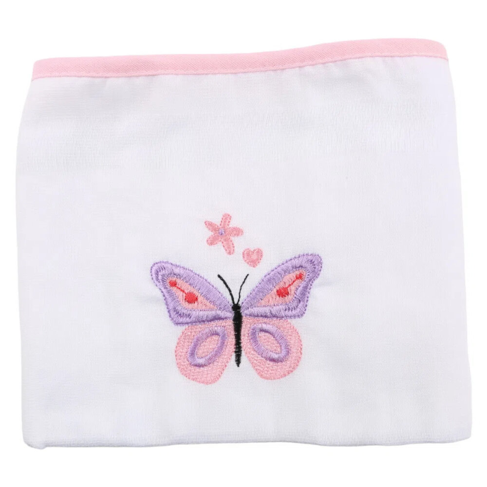 Kit Fralda Baby Gijo Bordado Borboleta - 3 Peças Kit Fralda Baby Gijo Bordado Borboleta - 3 Peças