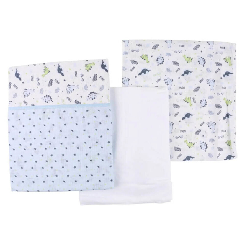 Jogo De Lençol Americano Baby Gijo Estampa Dino- 03 Peças