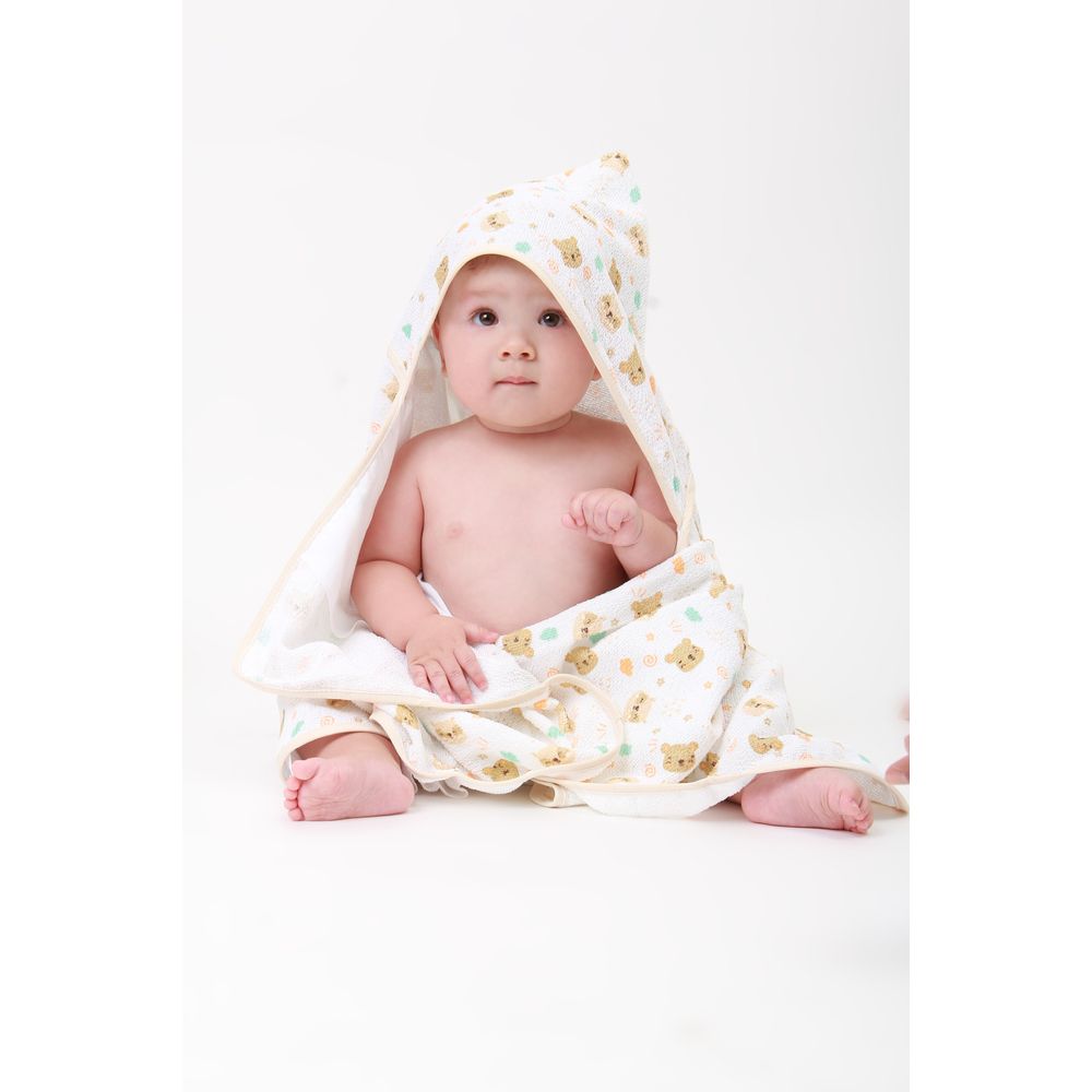 Toalha De Banho Baby Gijo Felpuda Com Capuz Urso