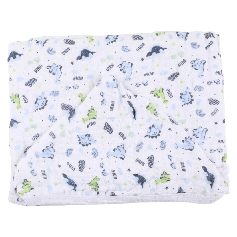 Toalha De Banho Baby Gijo Soft Dino Com Capuz