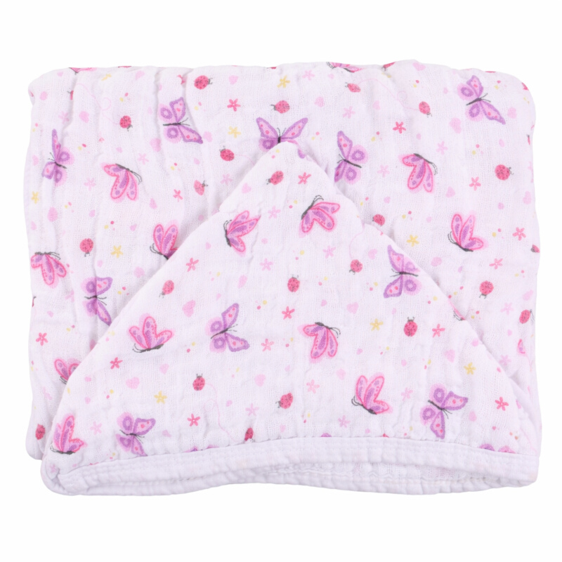 Toalha De Banho Baby Gijo Soft Borboleta Com Capuz