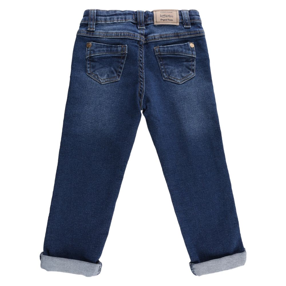 Calça Jeans Infantil Kookabu Com Puídos E Barra Virada