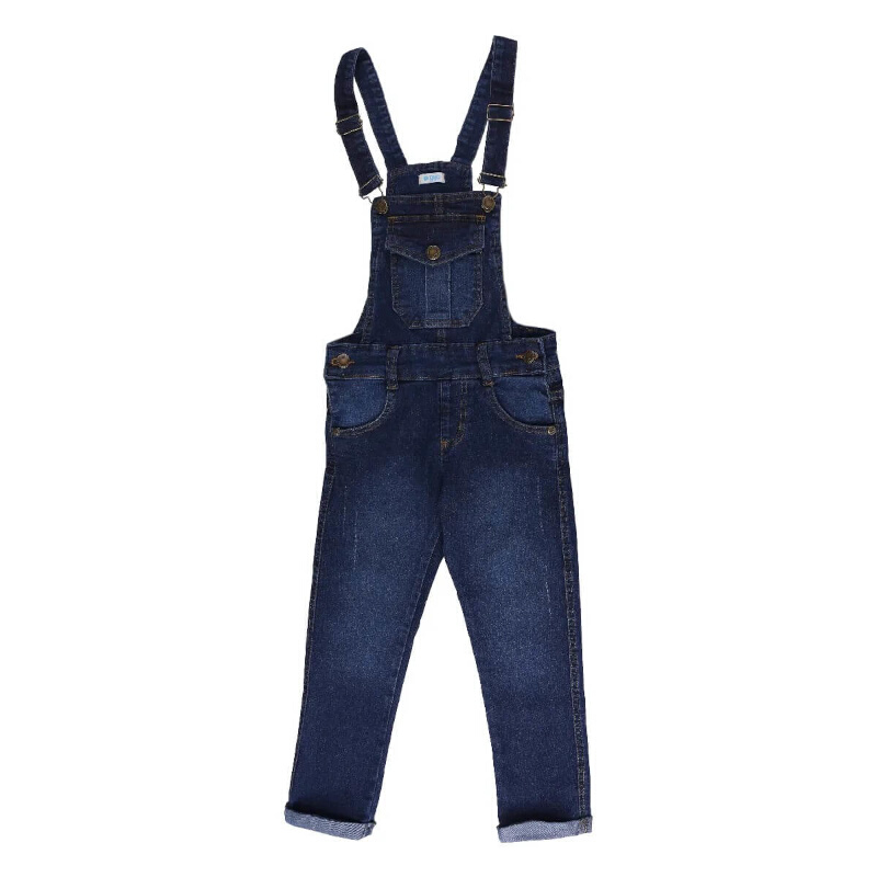 Jardineira Jeans Infantil Gijo Lavagem Used Com Bolso Frontal