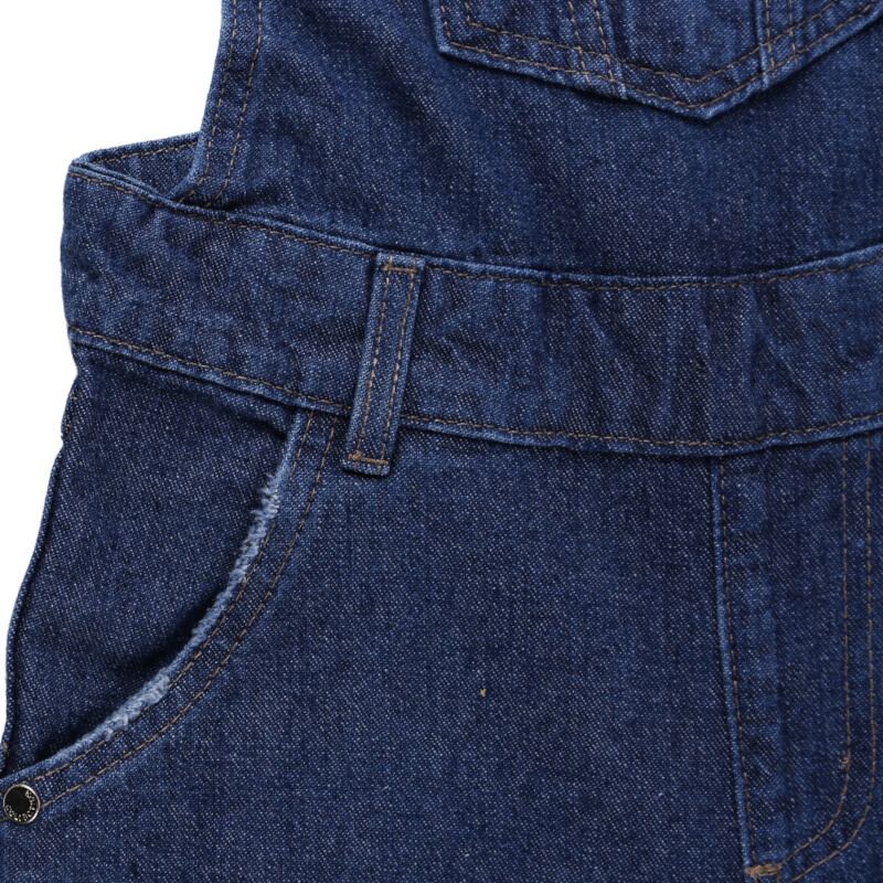 Jardineira Jeans Juvenil Pami Com Puídos E Bolso Frontal