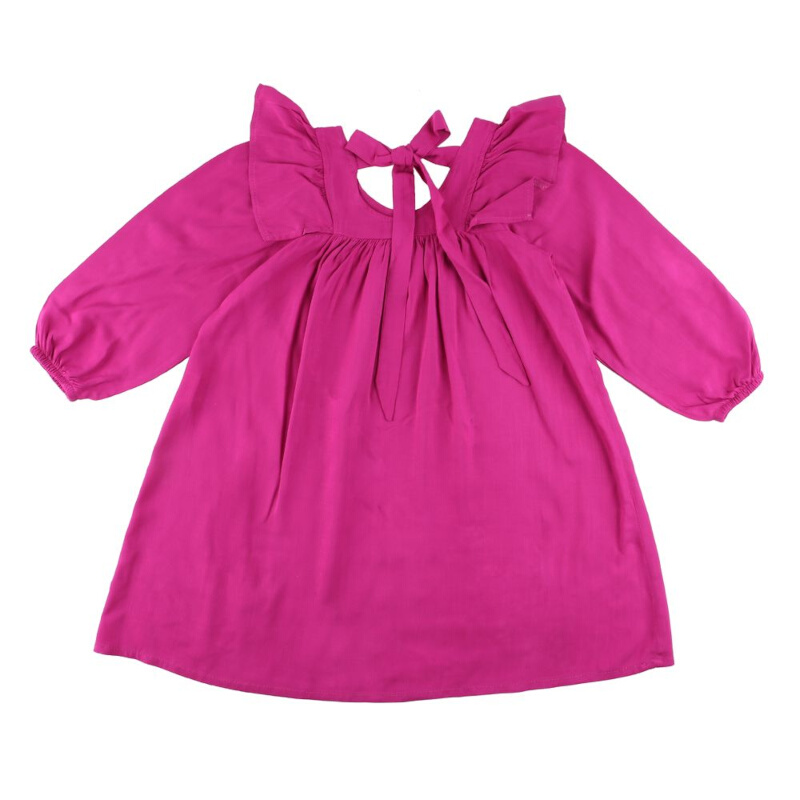 Vestido Infantil Kookabu Manga Longa Babado Nos Ombros
