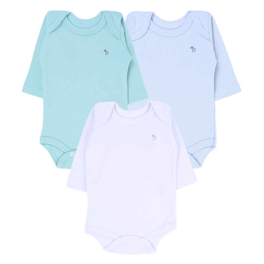 Kit Body Manga Longa Junkes Baby Básico - 03 Peças Kit Body Manga Longa Junkes Baby Básico - 03 Peças