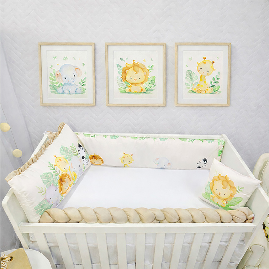 Kit Berço Balu Baby Sublimado Baby Safari - 08 Peças