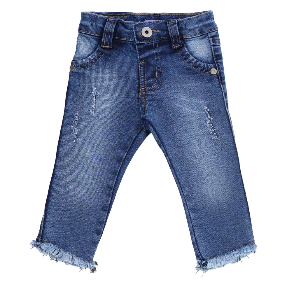 Calça Jeans Bebê Kookabu Detalhe Barra Desfiada