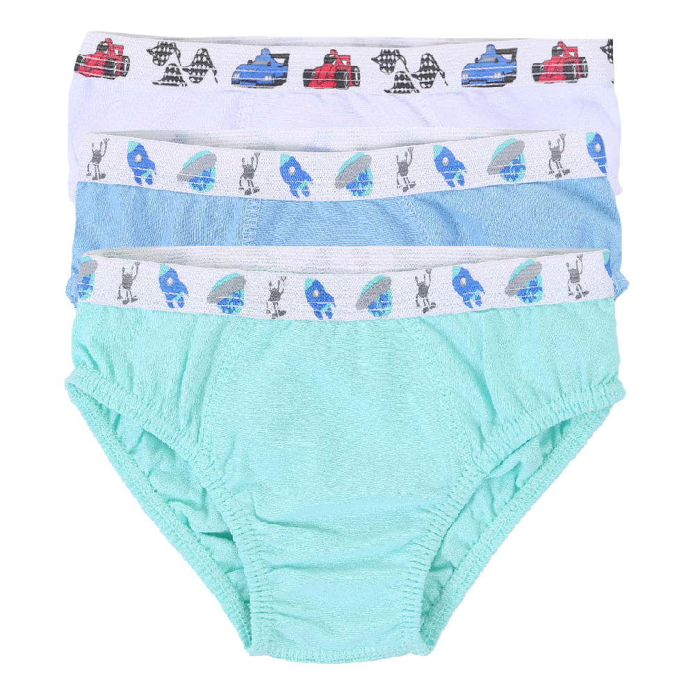 Kit Cueca Infantil Kookabu Elástico Personalizado - 03 Peças