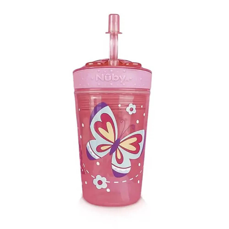 Copo Infantil Nuby 2 Em 1 Com Canudo 270ml