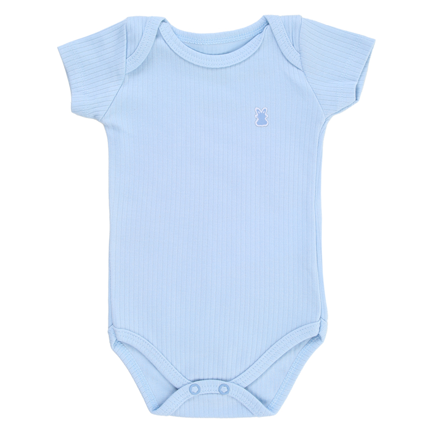 Body Manga Curta Bebê Timeless Suedine Canelado