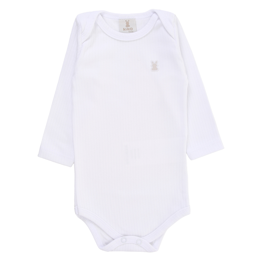 Body Manga Longa Bebê Timeless Suedine Canelado