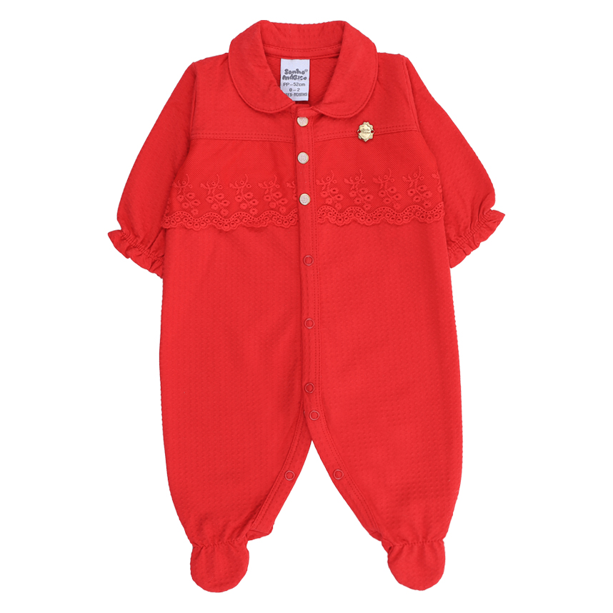 Macacão Longo Bebê Sonho Mágico Laise com Plaquinha