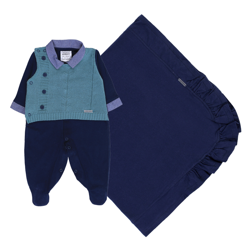 Saída De Maternidade Sonho Mágico Detalhe Tricô - 2 Peças