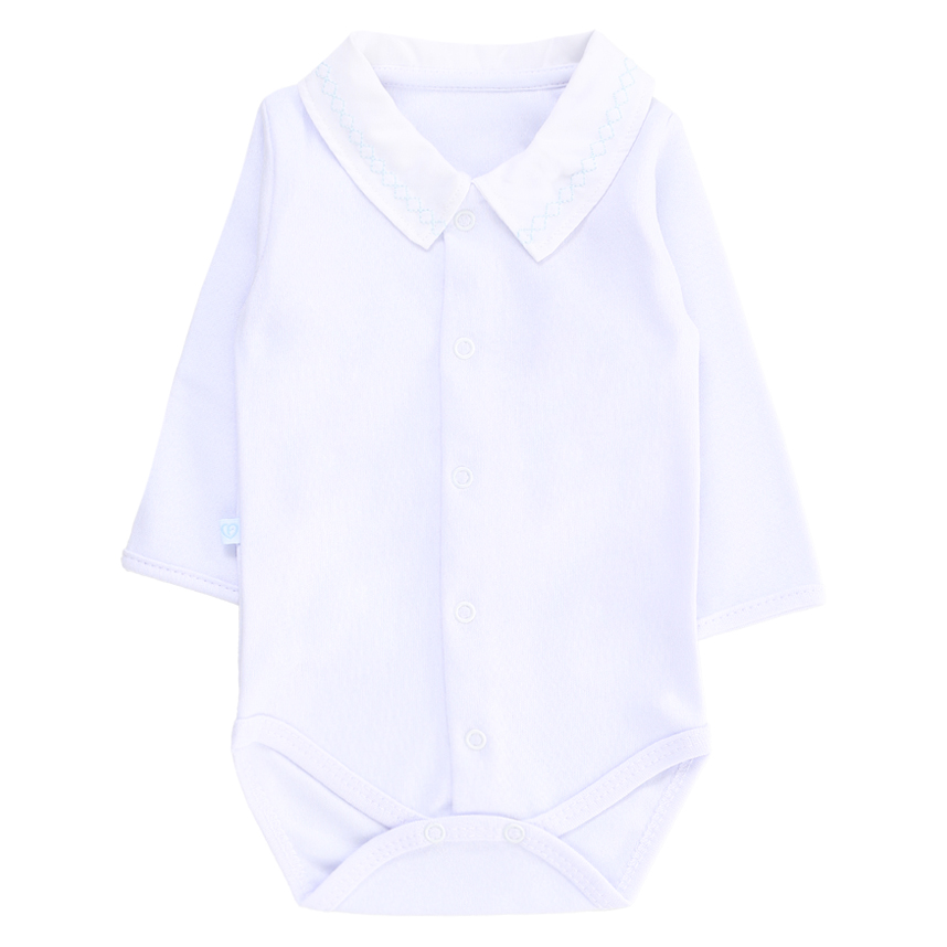 Body Bebê Fofinho Manga Longa Suedine Gola Bordada Body Bebê Fofinho Manga Longa Suedine Gola Bordada