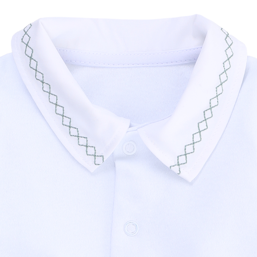 Body Bebê Fofinho Manga Longa Suedine Gola Bordada