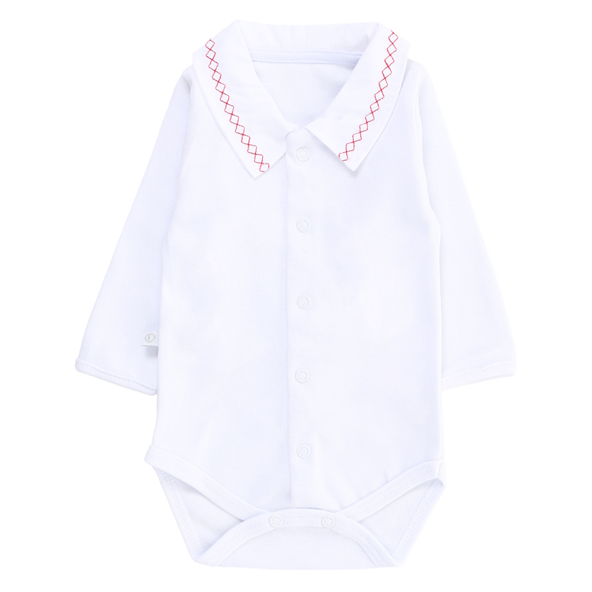 Body Bebê Fofinho Manga Longa Suedine Gola Bordada Body Bebê Fofinho Manga Longa Suedine Gola Bordada